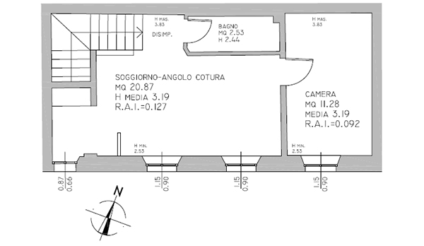 Riassetto distributivo 
Immobile in via del Castello – loc. Lucignano