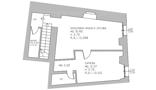 Riassetto distributivo 
Immobile in via del Castello – loc. Lucignano